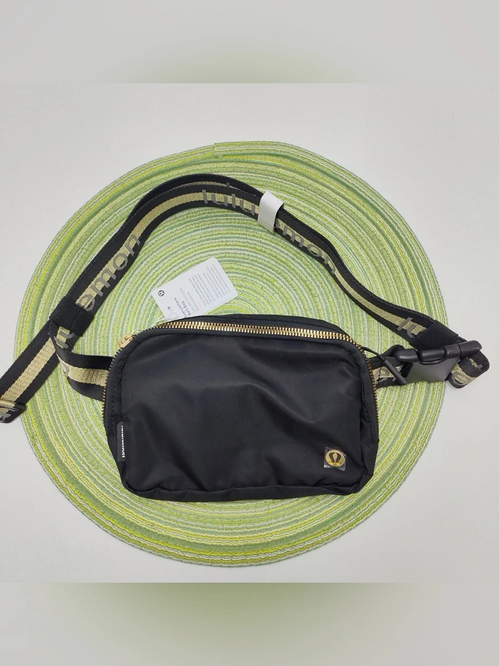 black gold lululemon belt bag Nylon – etc. Consignment Shoppe Winston Salem wicking material Breathable Ventilation Lululemon Belt Bag & Fanny
